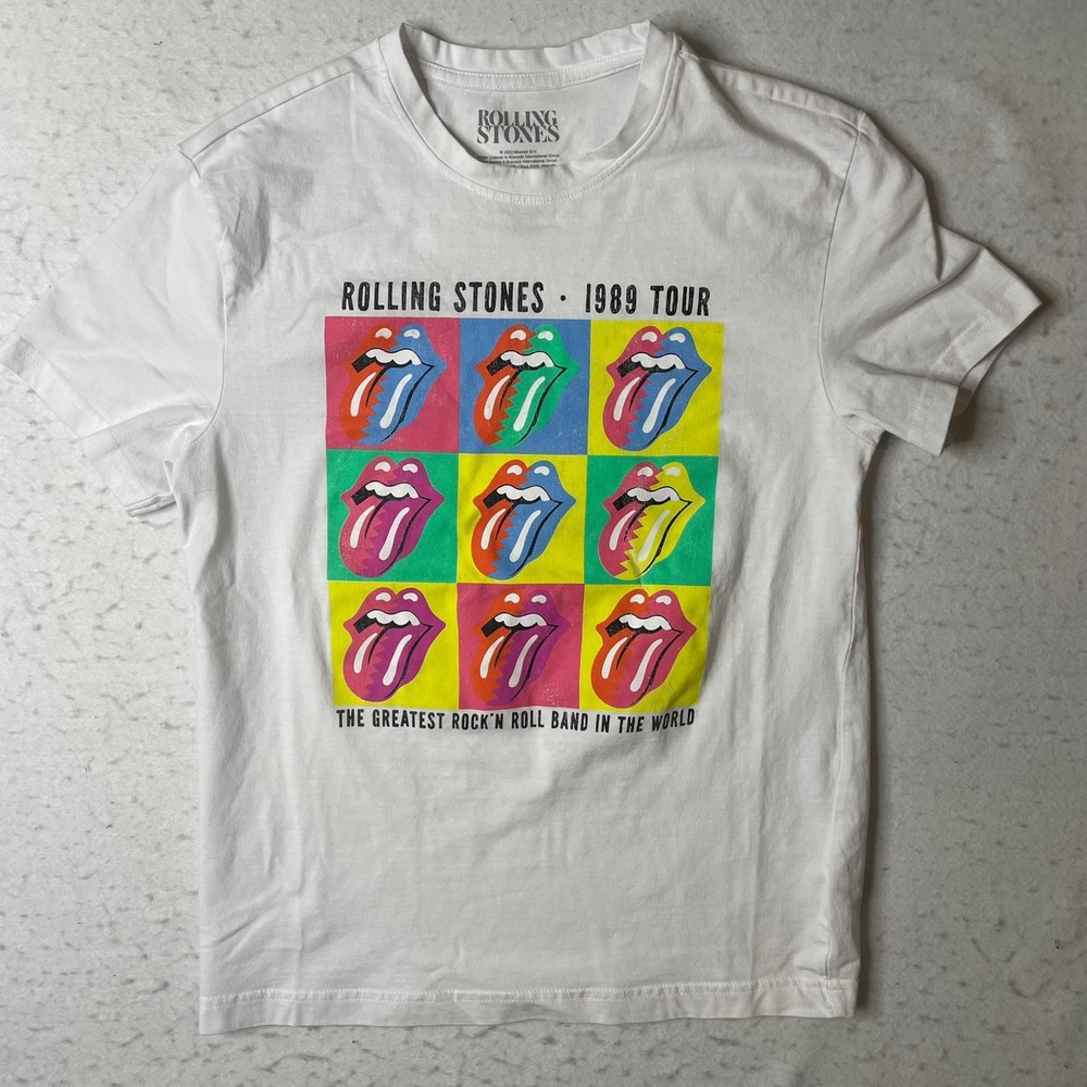 Rolling Stones 1989 Tour T Shirt‎ Extra Small White Graphic Tee